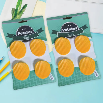 4PCS Chip-Shaped Food Bag Clip Versatile Fresh-Keeping Sealed Clip for Snack Bags Bills Documents Durable Fun Kitchen Organizers