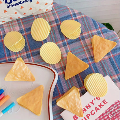 4PCS Chip-Shaped Food Bag Clip Versatile Fresh-Keeping Sealed Clip for Snack Bags Bills Documents Durable Fun Kitchen Organizers